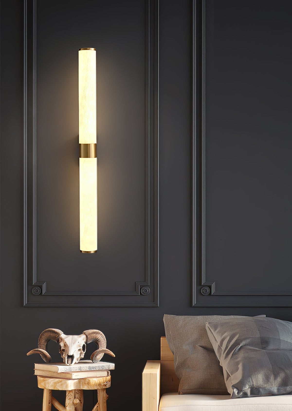 Olmirira minimalistische wandlamp van albast