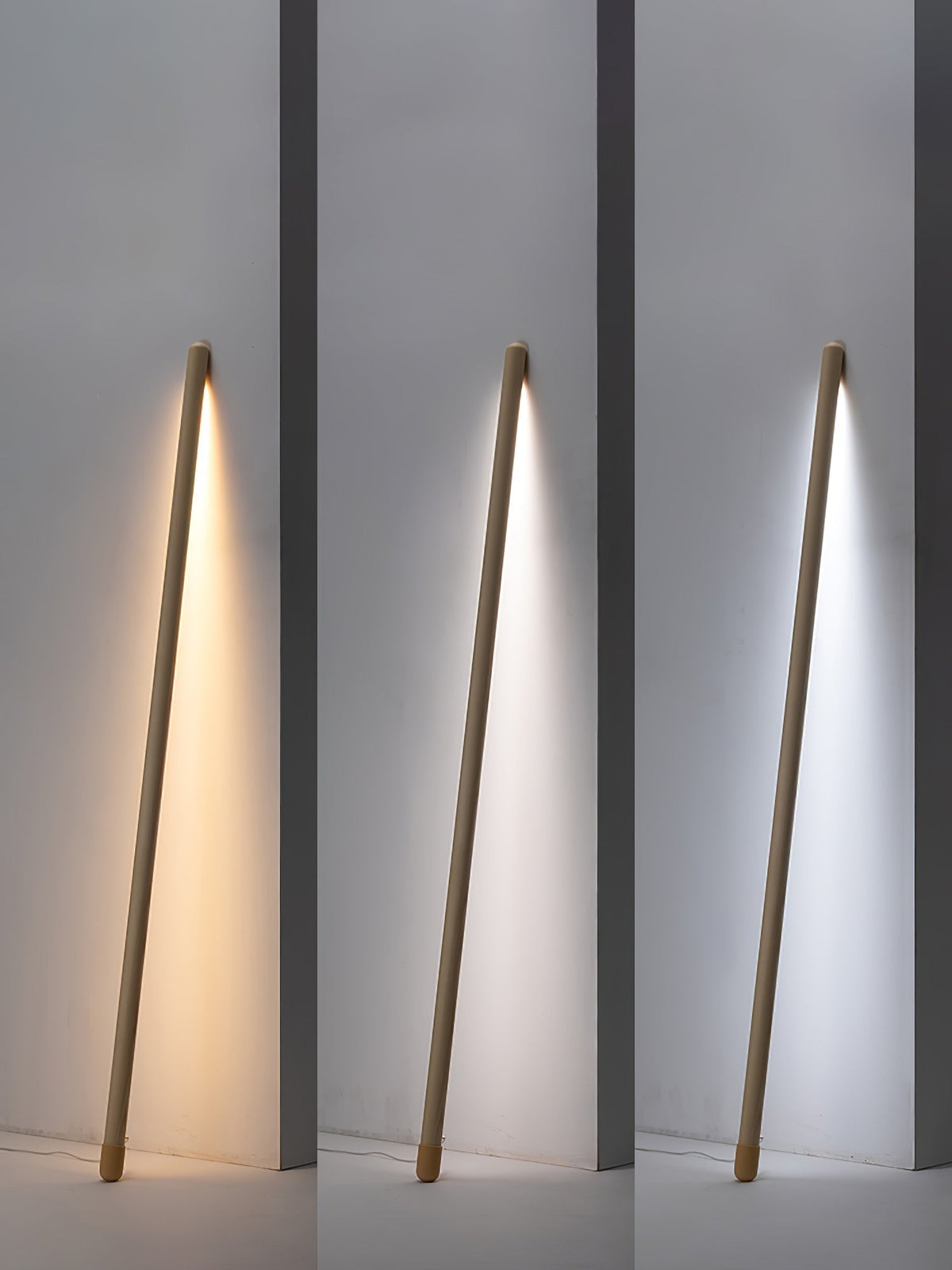 Echo Lineaire moderne vloerlamp van walnoothout