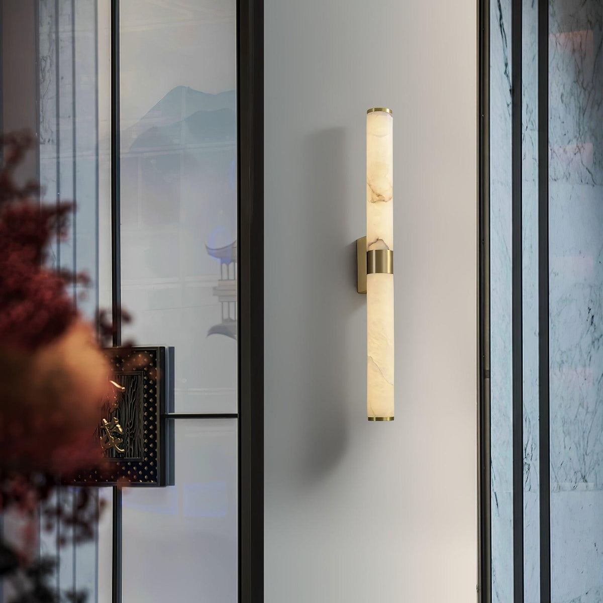 Olmirira minimalistische wandlamp van albast