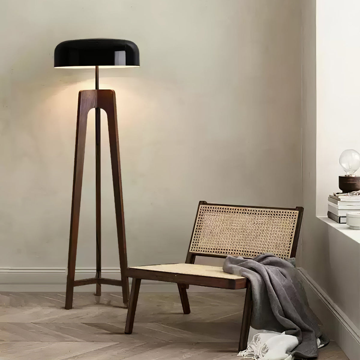 Kovain Houten Minimalistische vloerlamp
