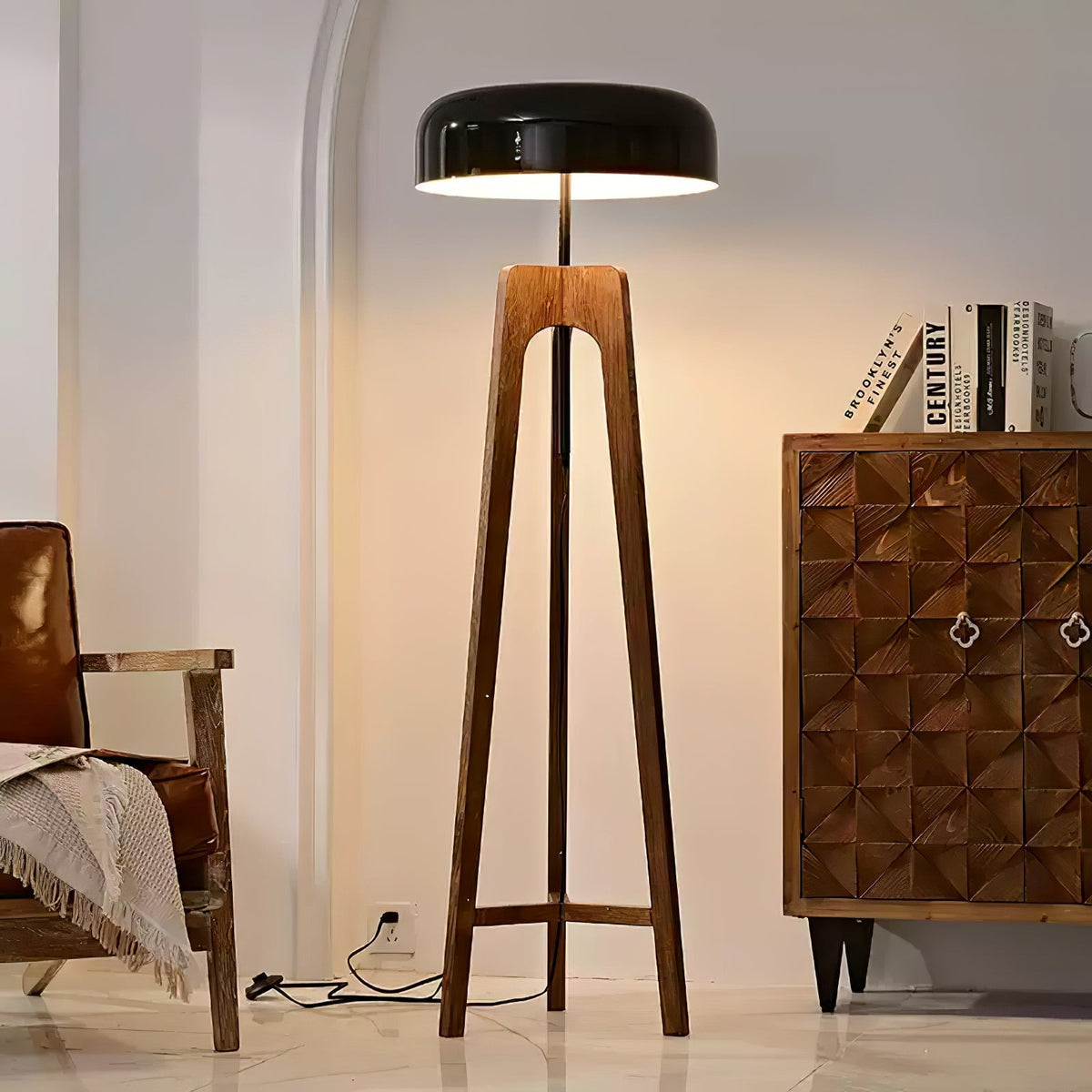 Kovain Houten Minimalistische vloerlamp