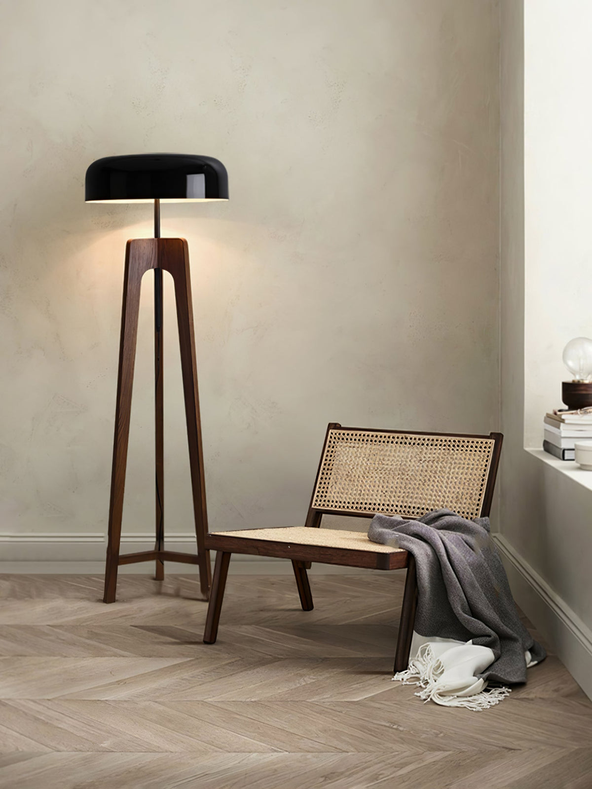 Kovain Houten Minimalistische vloerlamp