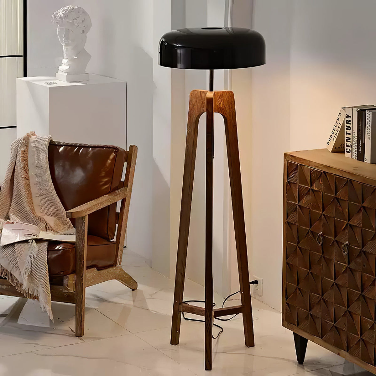 Kovain Houten Minimalistische vloerlamp