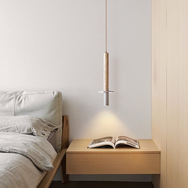 Wren Slank Geel Travertin Hanglamp