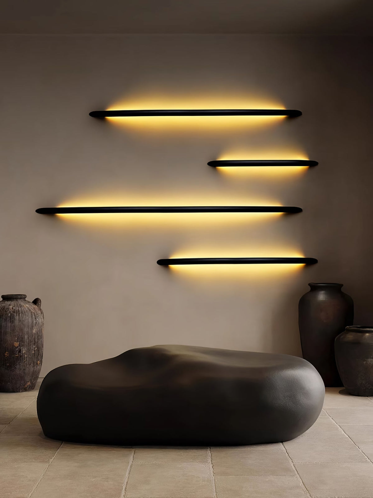 Evvinos Moderne minimalistische lineaire wandlamp van walnoot