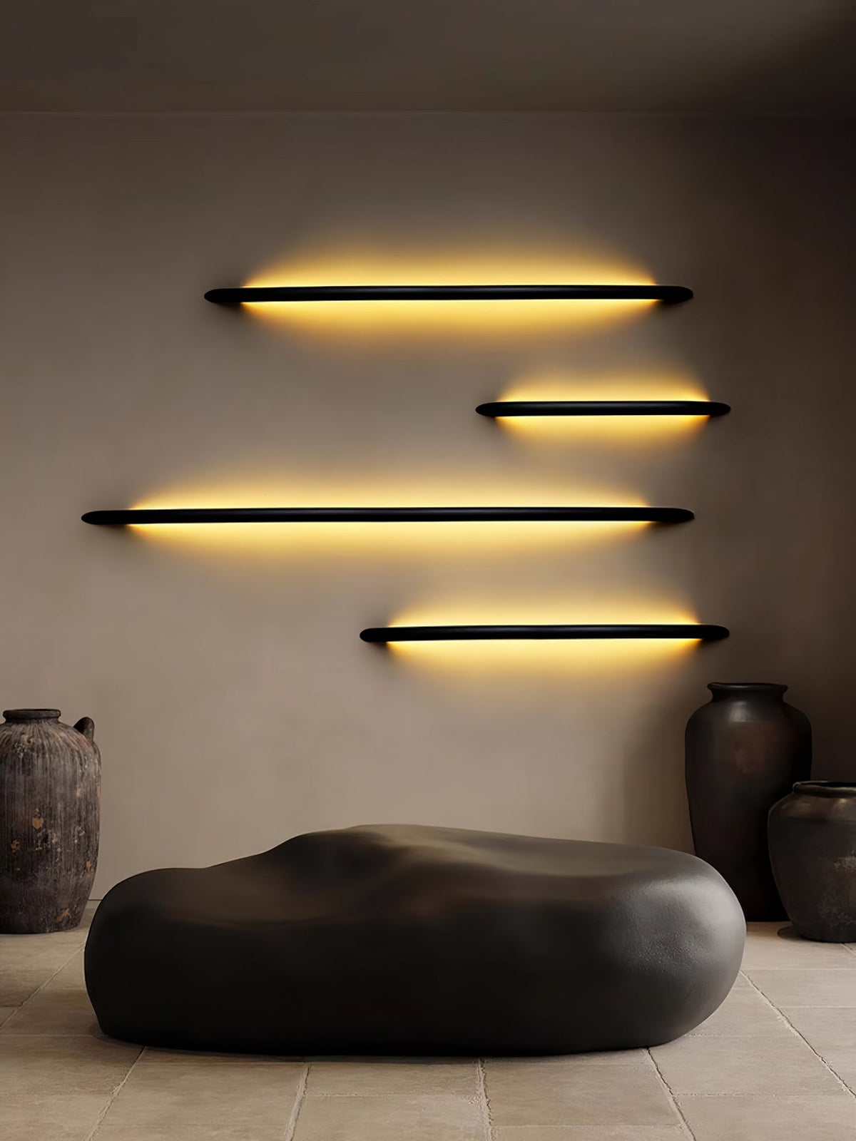 Evvinos Moderne minimalistische lineaire wandlamp van walnoot
