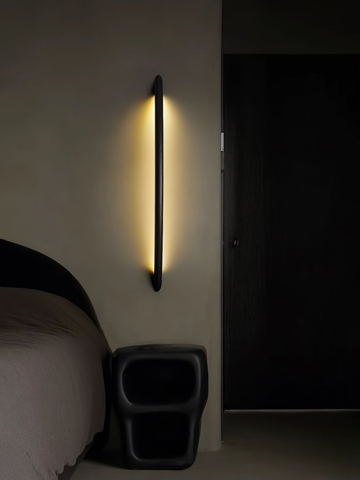 Evvinos Moderne minimalistische lineaire wandlamp van walnoot