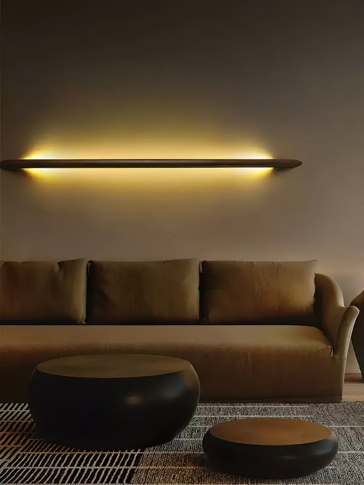 Evvinos Moderne minimalistische lineaire wandlamp van walnoot