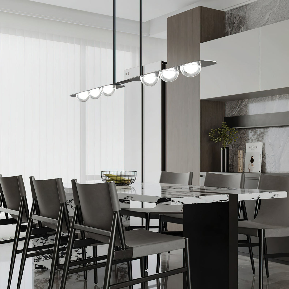 Liorerelle hanglamp met lineair glas in minimalistische stijl