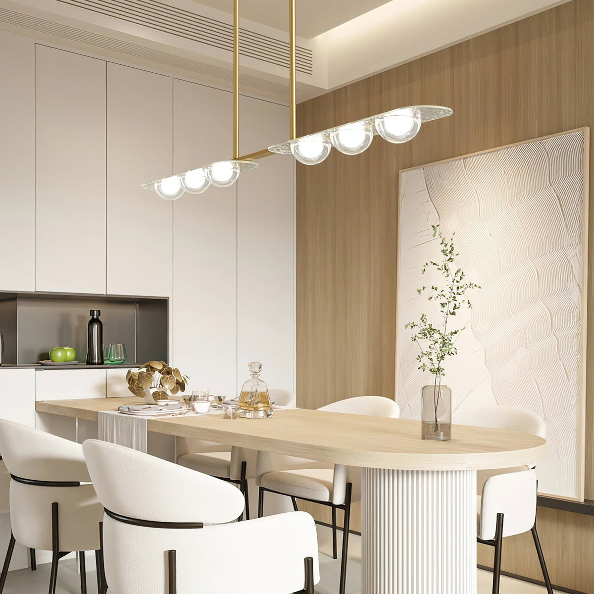 Liorerelle hanglamp met lineair glas in minimalistische stijl