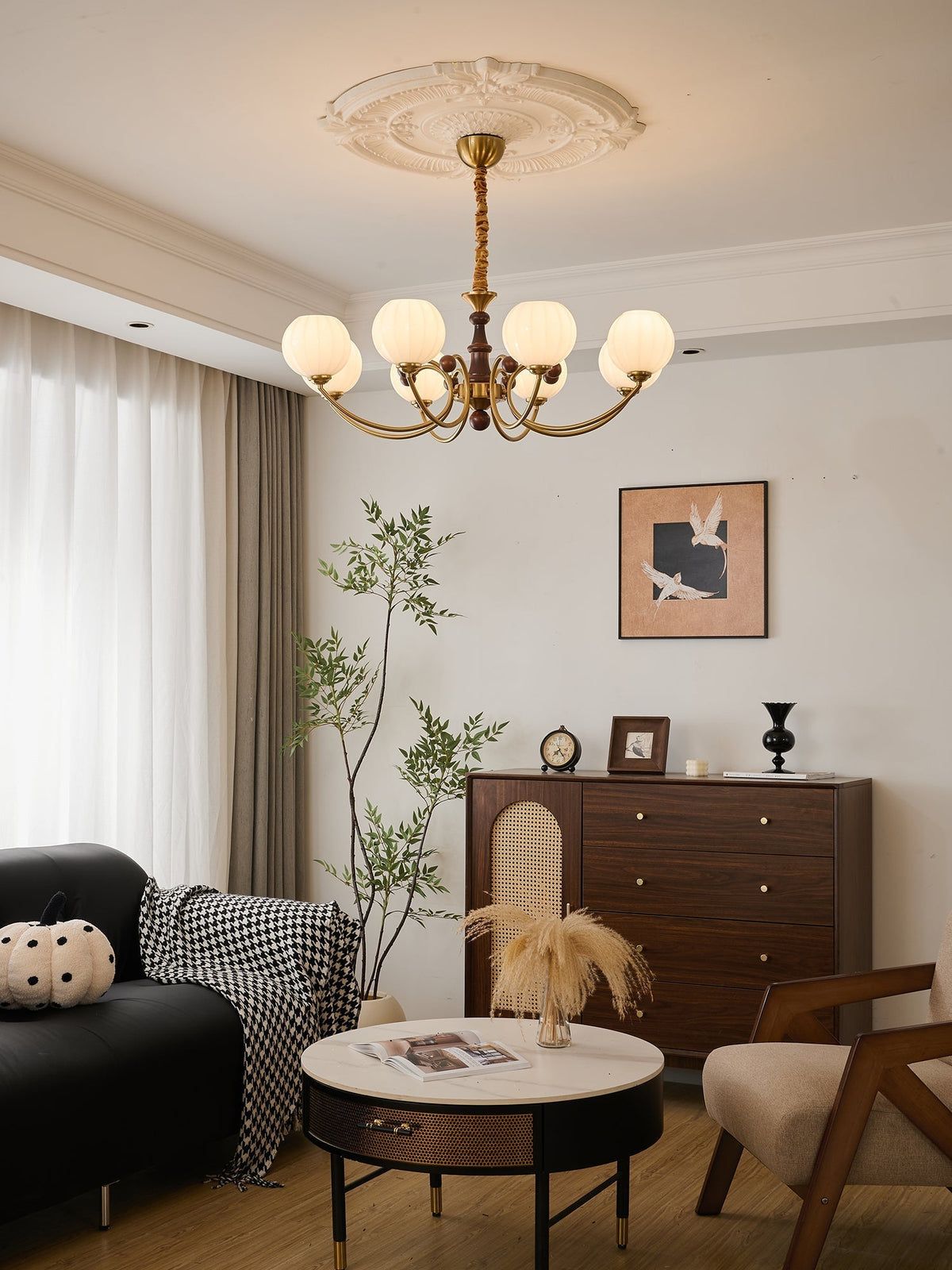 Omirara Traditionele Elegantie Vintage Houten Kroonluchter