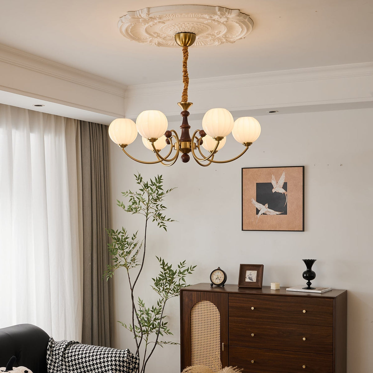 Omirara Traditionele Elegantie Vintage Houten Kroonluchter