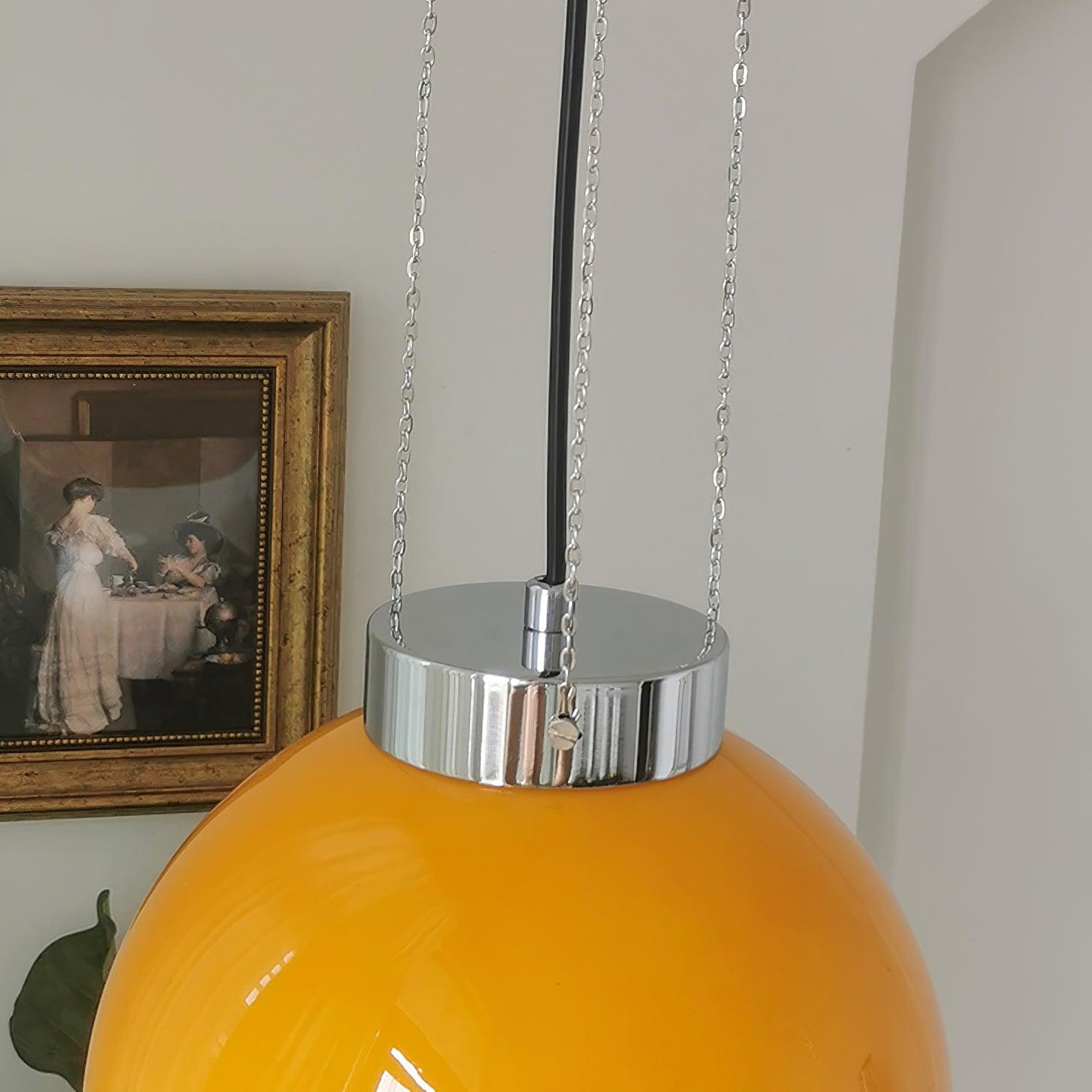 Hailie Design Bol LED Hanglamp Metaal/Glas Geel Slaapkamer/Woonkamer/Eetkamer