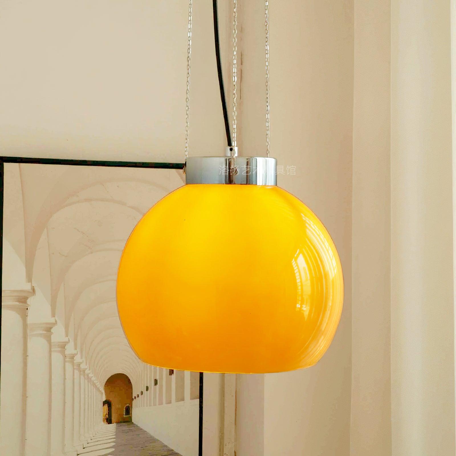 Hailie Design Bol LED Hanglamp Metaal/Glas Geel Slaapkamer/Woonkamer/Eetkamer