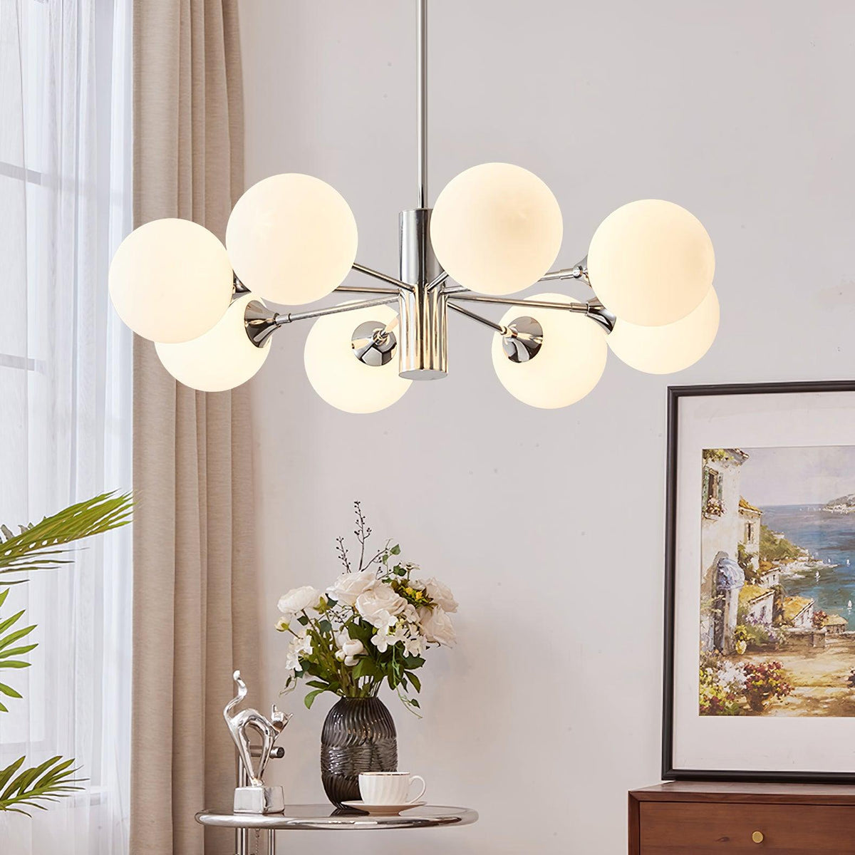 Eirivaria Kroonluchter chroom glas bollen