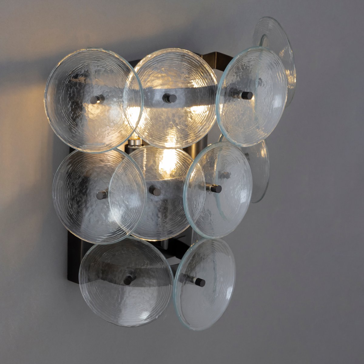 Taroe wandlamp Gepreessde Glazen Schijven Vintage Amber