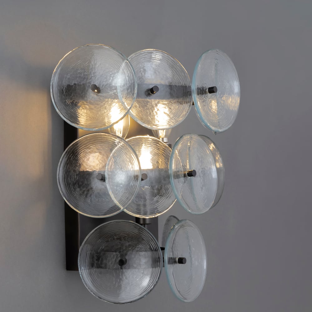 Taroe wandlamp Gepreessde Glazen Schijven Vintage Amber