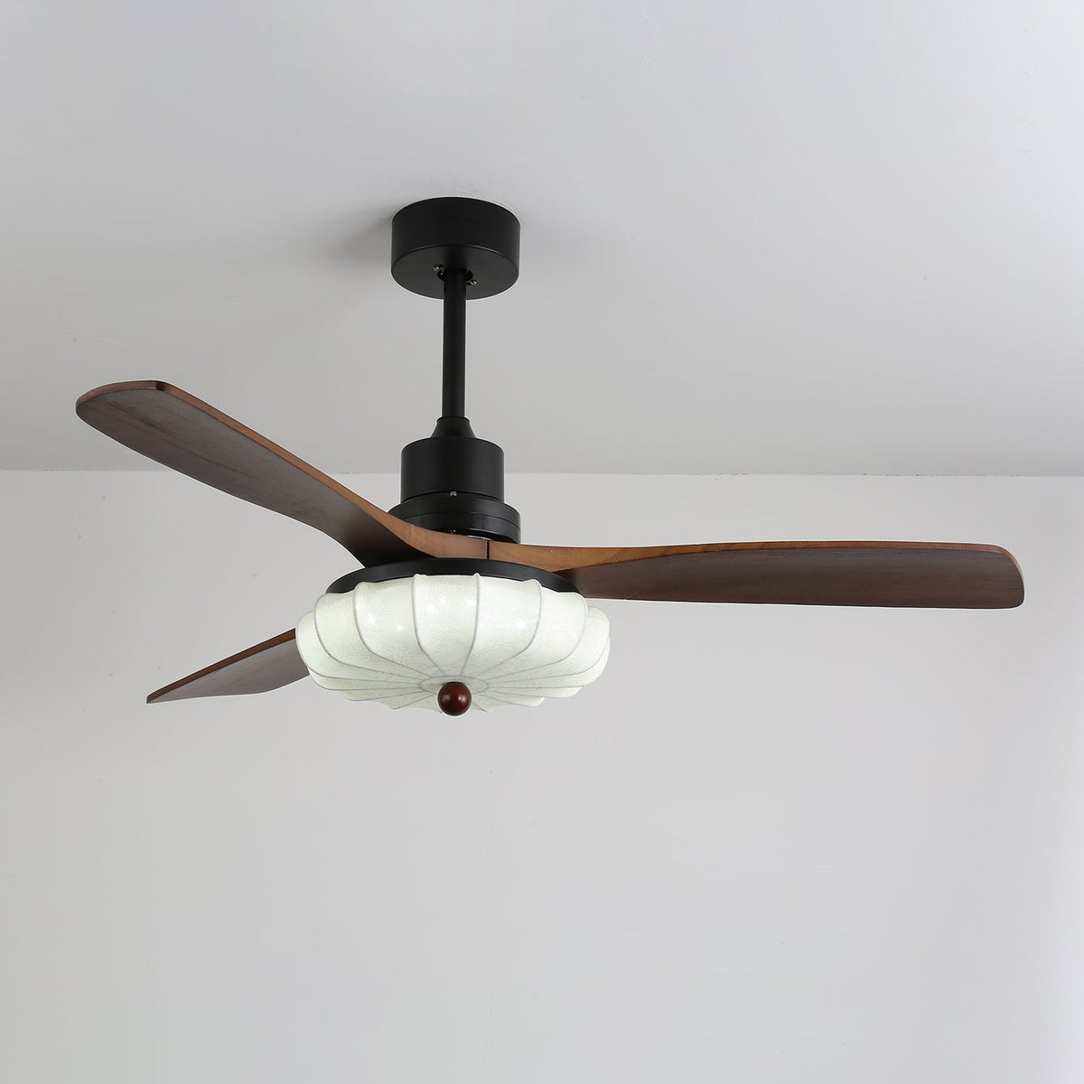 Ventra Vintage glas hout plafondventilator met verlichting