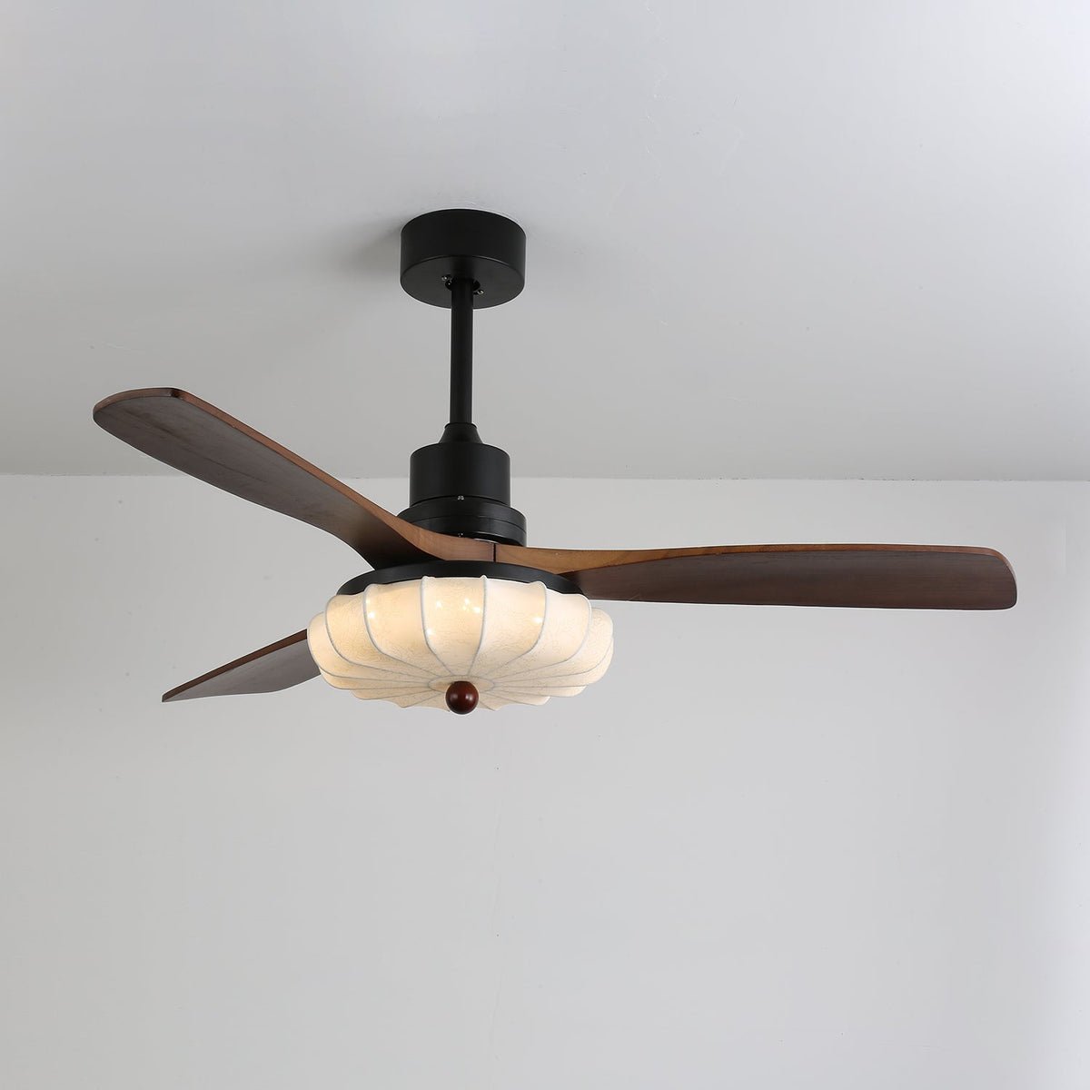 Ventra Vintage glas hout plafondventilator met verlichting