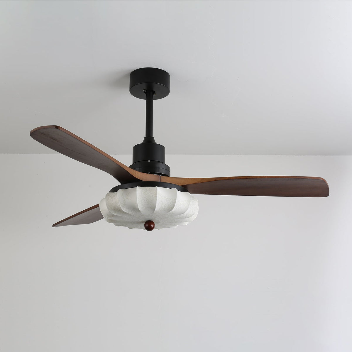 Ventra Vintage glas hout plafondventilator met verlichting
