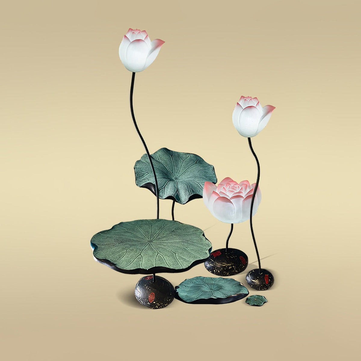 Arixen elegante vloerlamp met lotusbloemmotief
