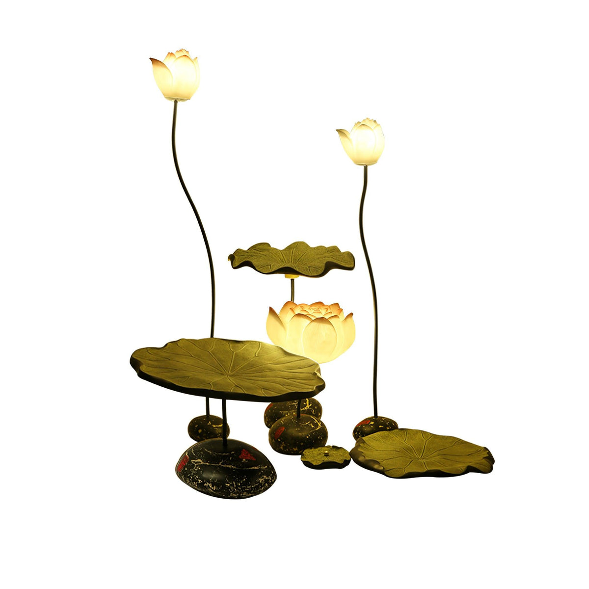 Arixen elegante vloerlamp met lotusbloemmotief