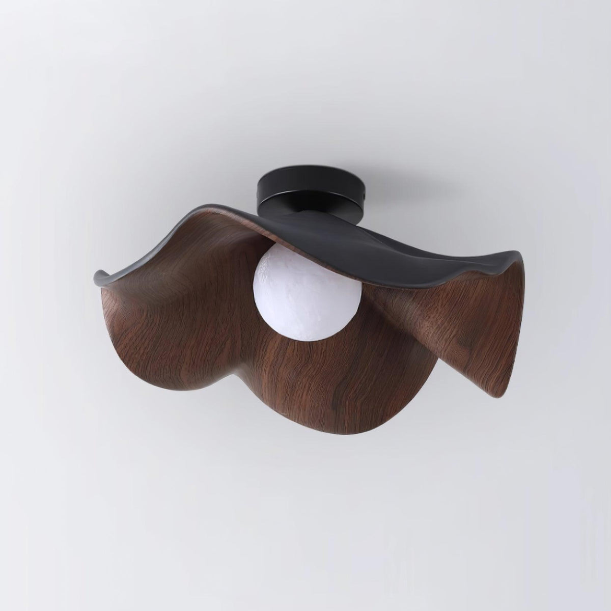 Belenor plafondlamp Lotus Leaf met witte afwerking en hout