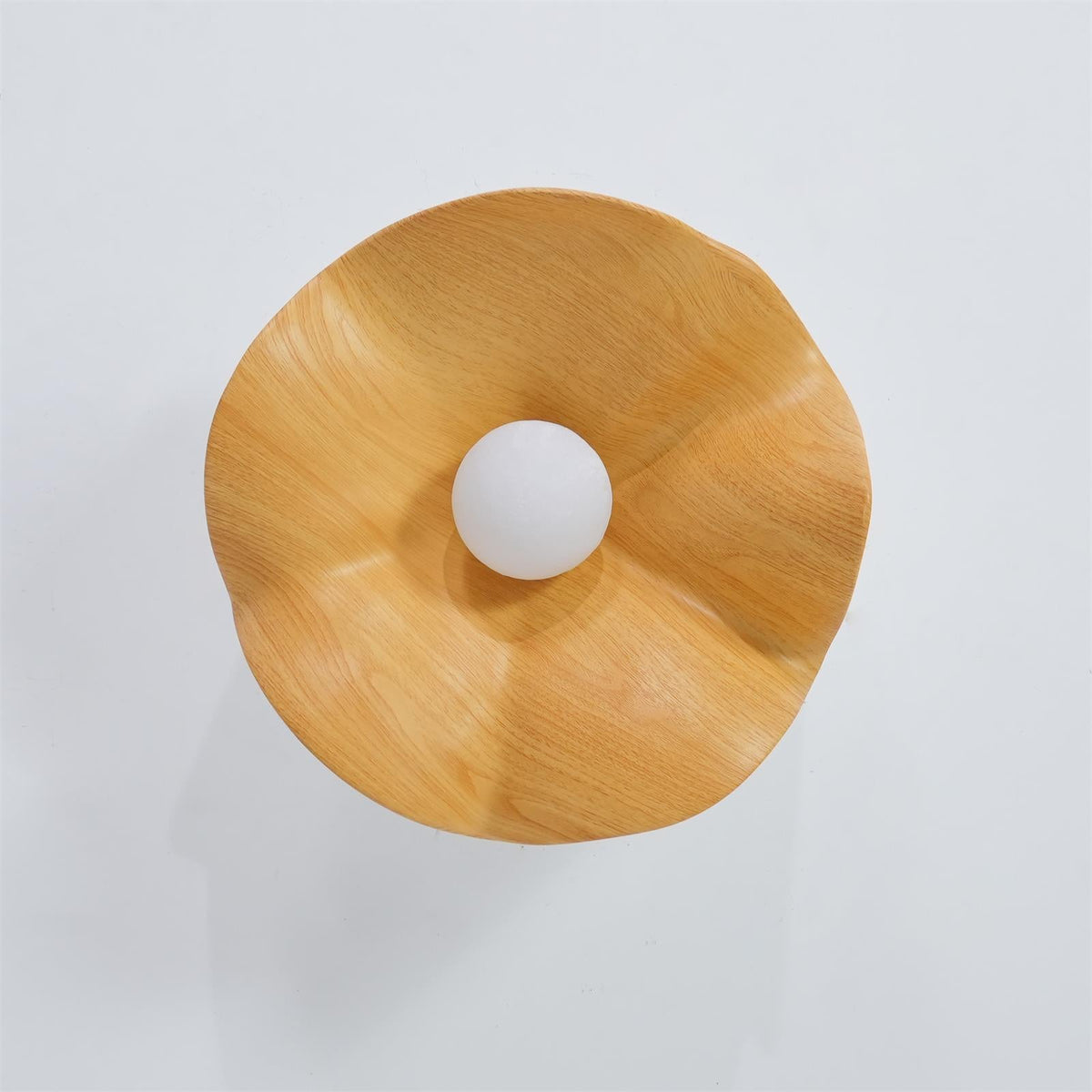 Belenor plafondlamp Lotus Leaf met witte afwerking en hout