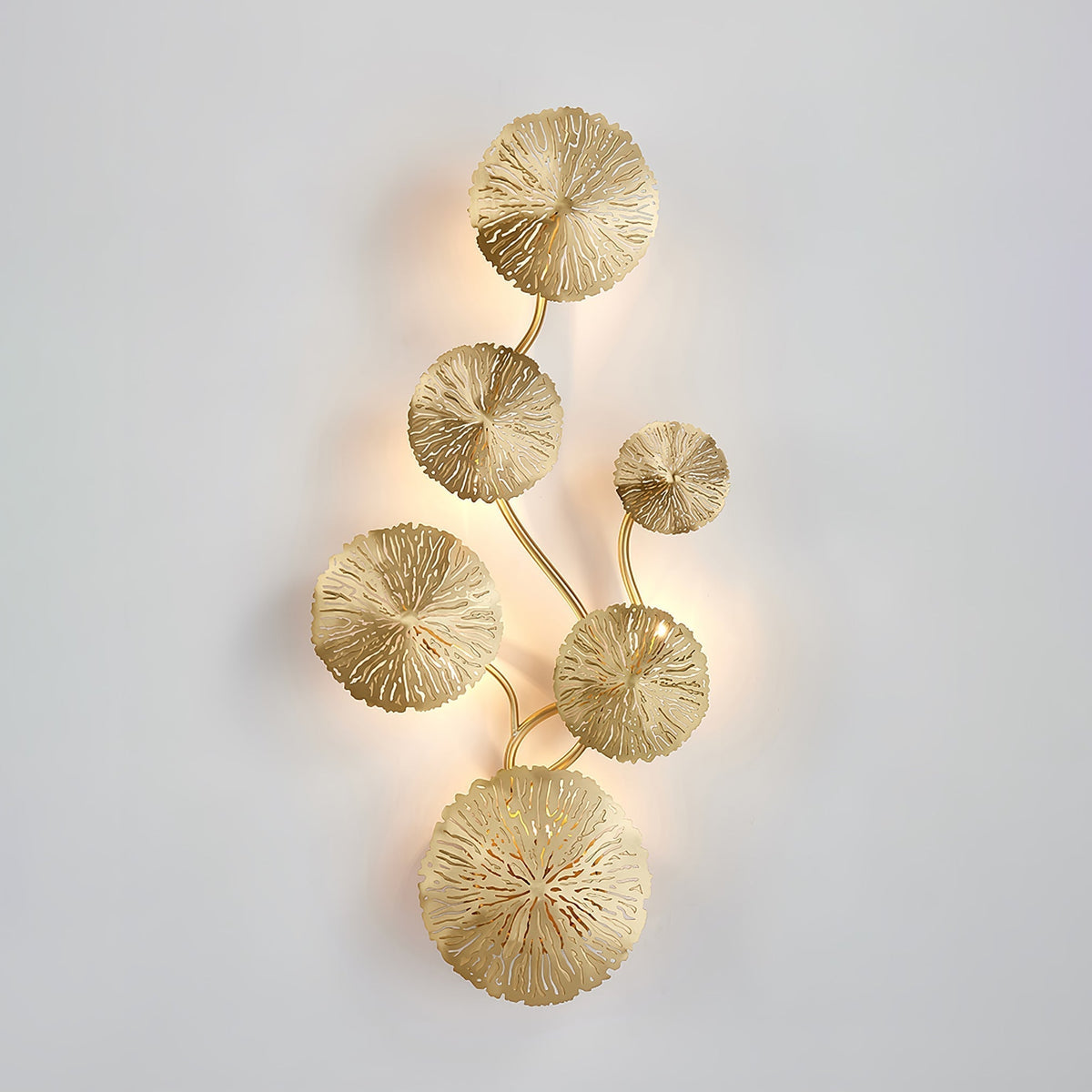 Rylso wandlamp Lotusbladeren messing