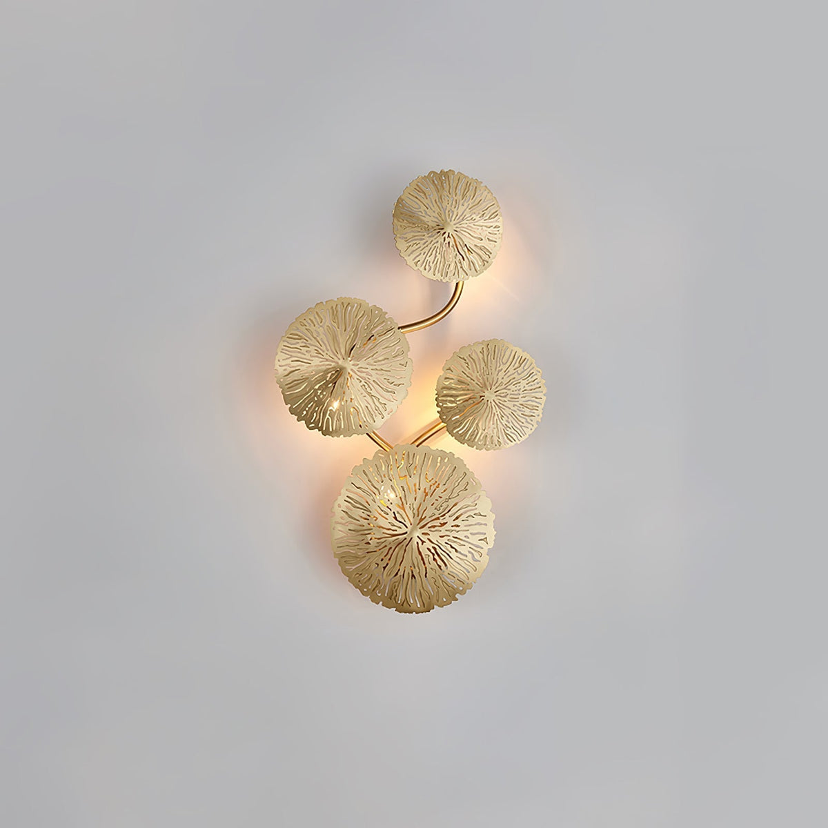 Rylso wandlamp Lotusbladeren messing