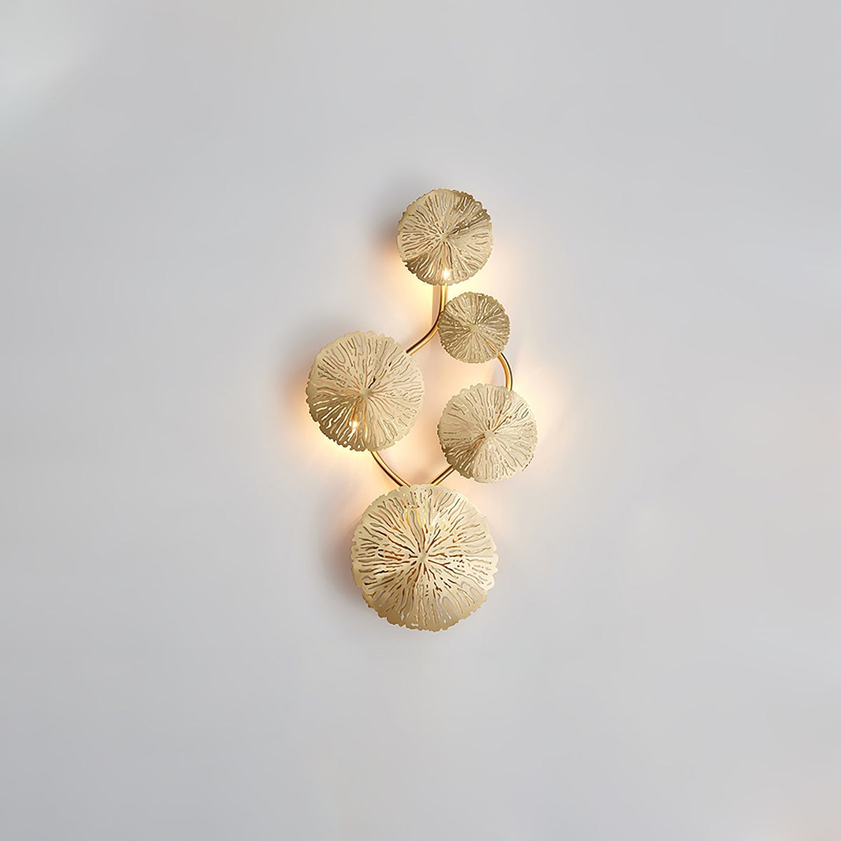 Rylso wandlamp Lotusbladeren messing