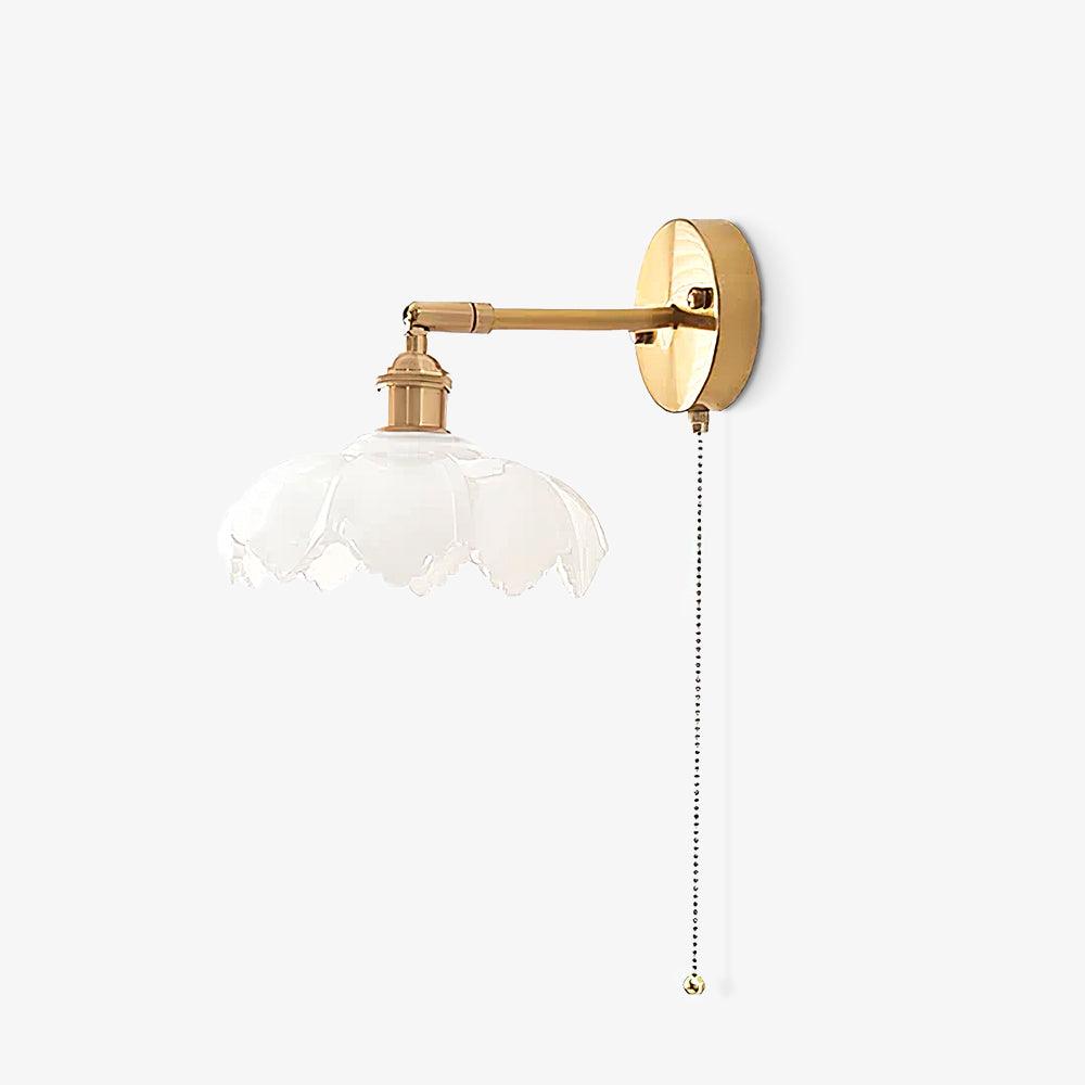 Lotus draaibare glazen wandlamp in Noordse kunststijl