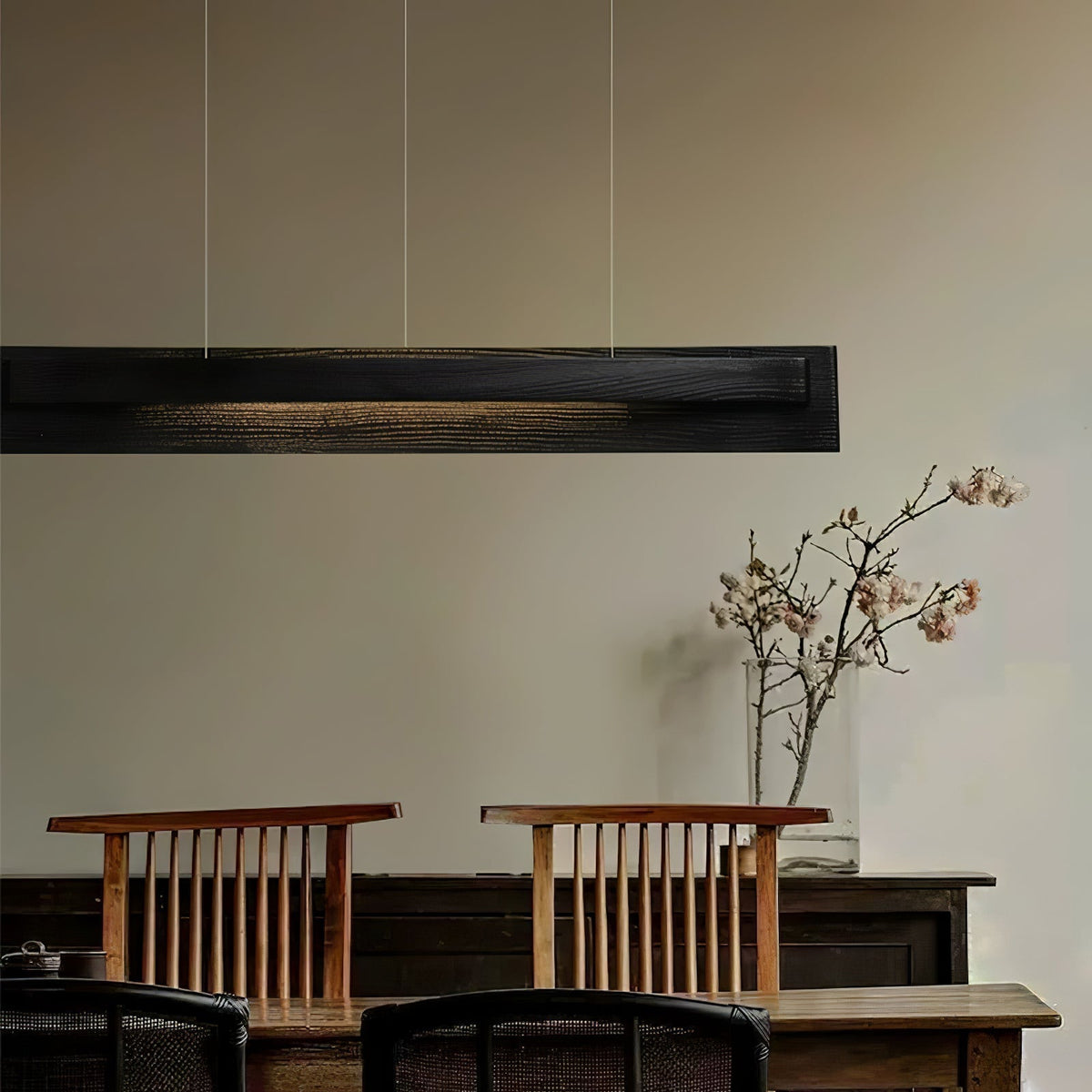 Zaraeyra Minimalistische hanglamp van walnoothout