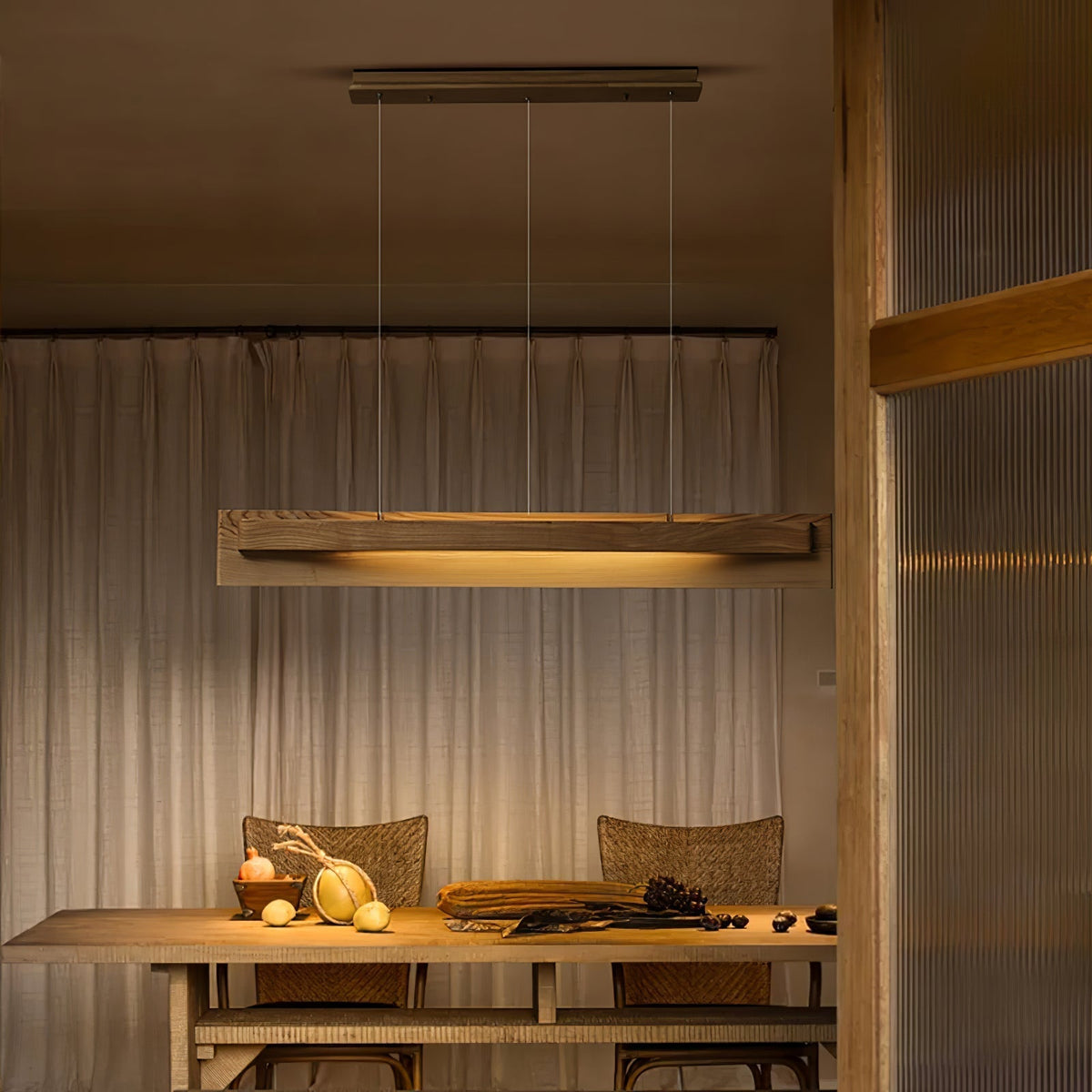 Zaraeyra Minimalistische hanglamp van walnoothout