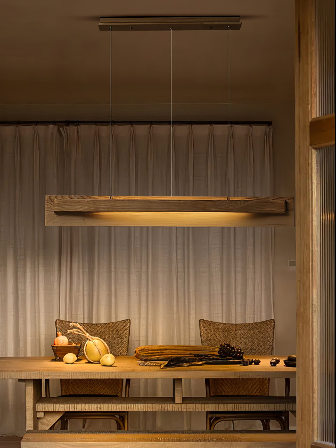 Zaraeyra Minimalistische hanglamp van walnoothout