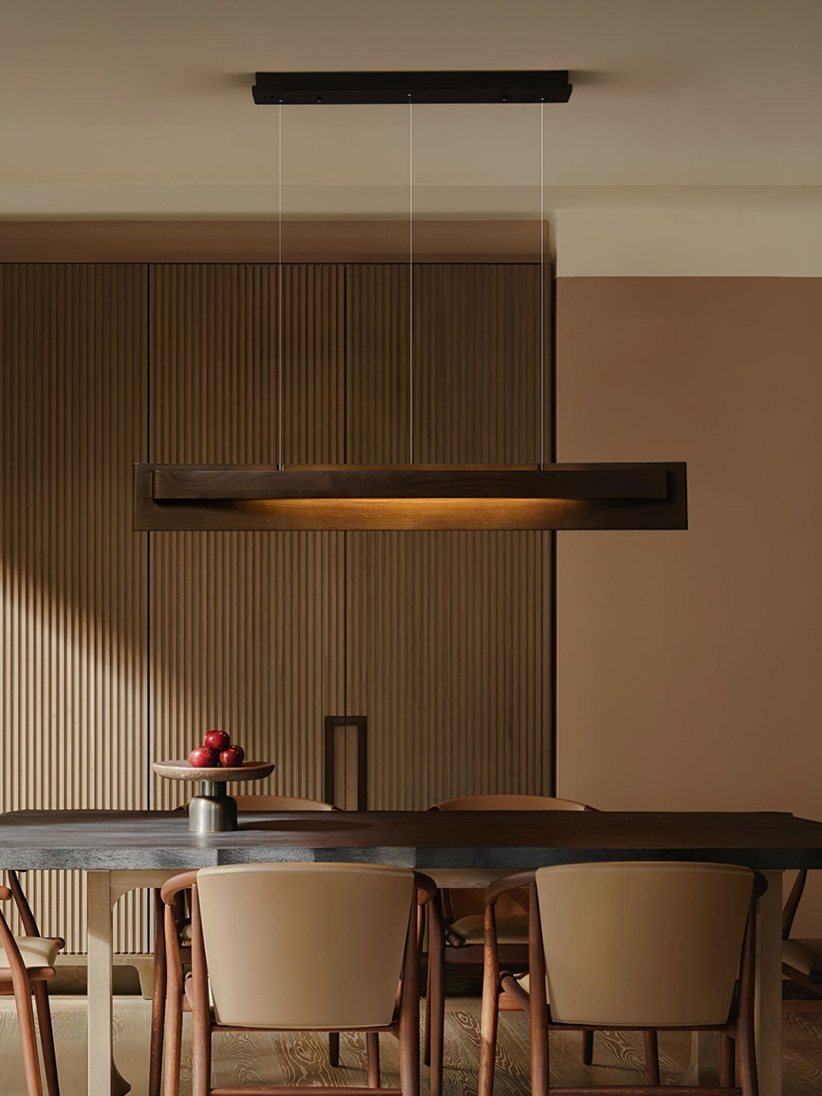 Zaraeyra Minimalistische hanglamp van walnoothout