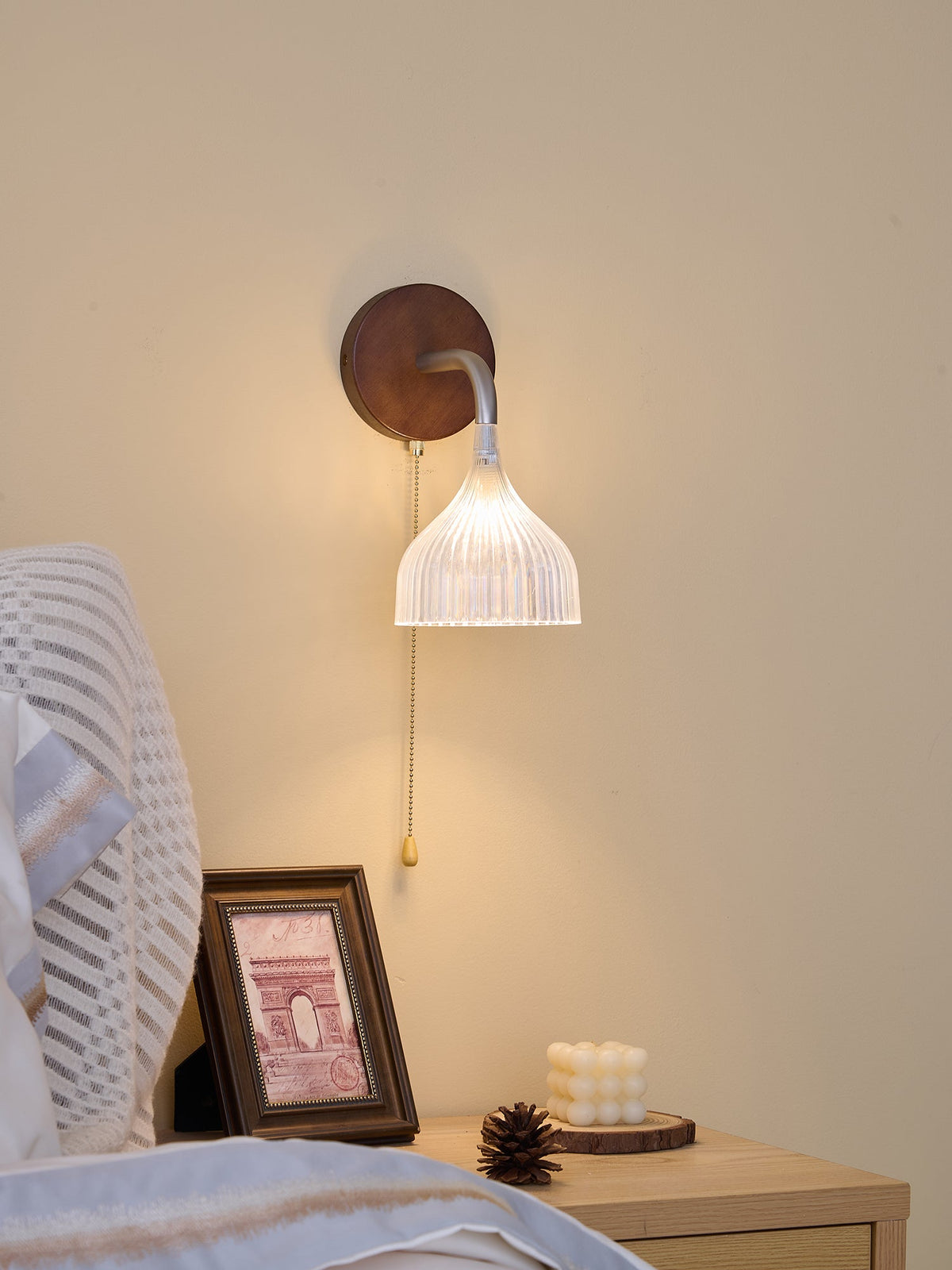 Cimararae elegantie klassieke Houten wandlamp