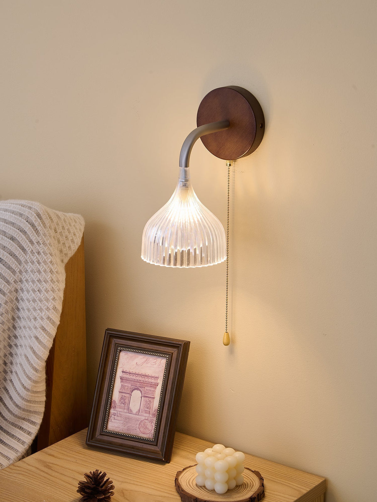Cimararae elegantie klassieke Houten wandlamp