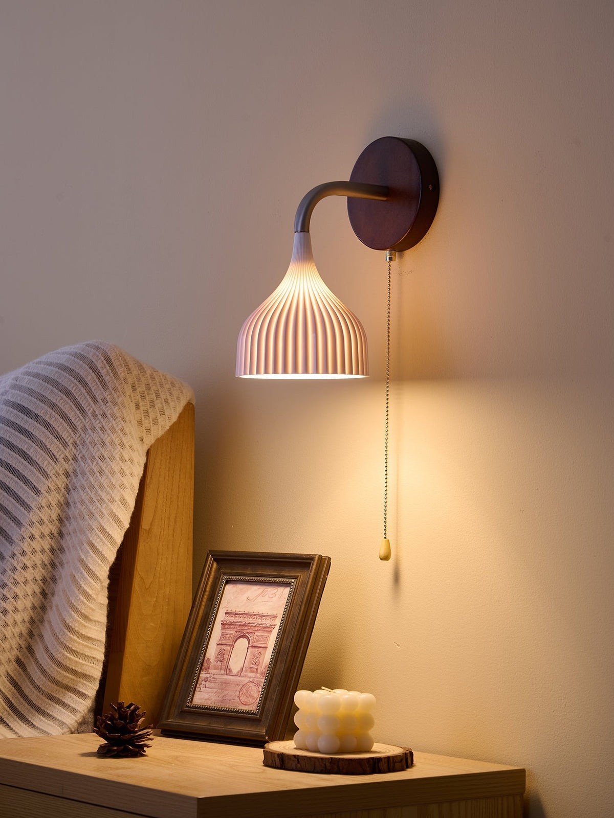 Cimararae elegantie klassieke Houten wandlamp