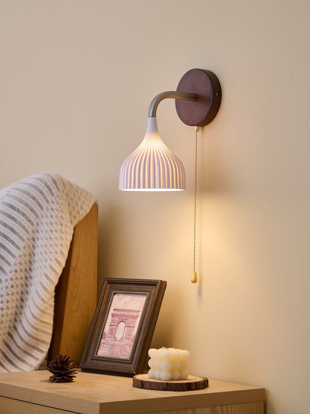 Cimararae elegantie klassieke Houten wandlamp