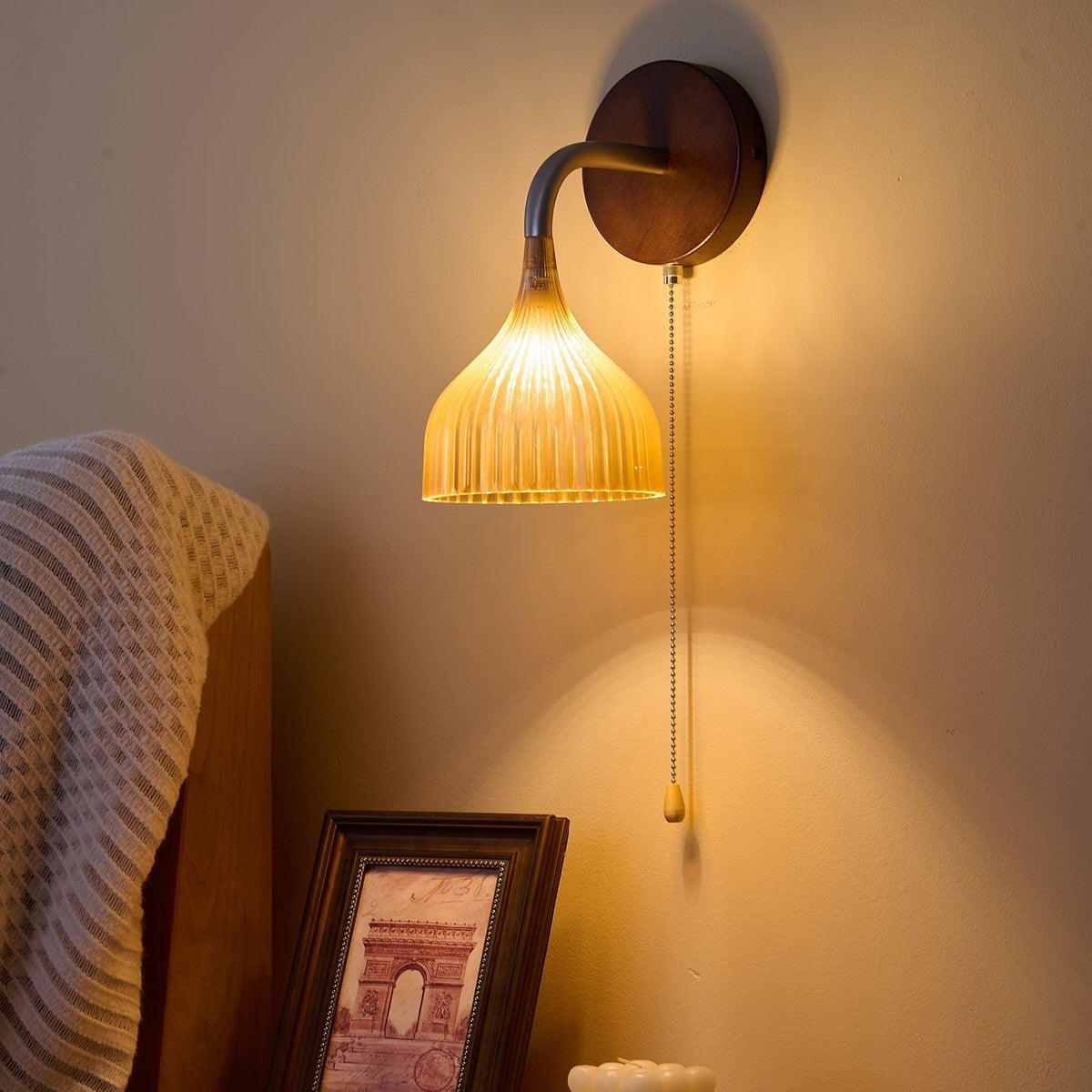 Cimararae elegantie klassieke Houten wandlamp