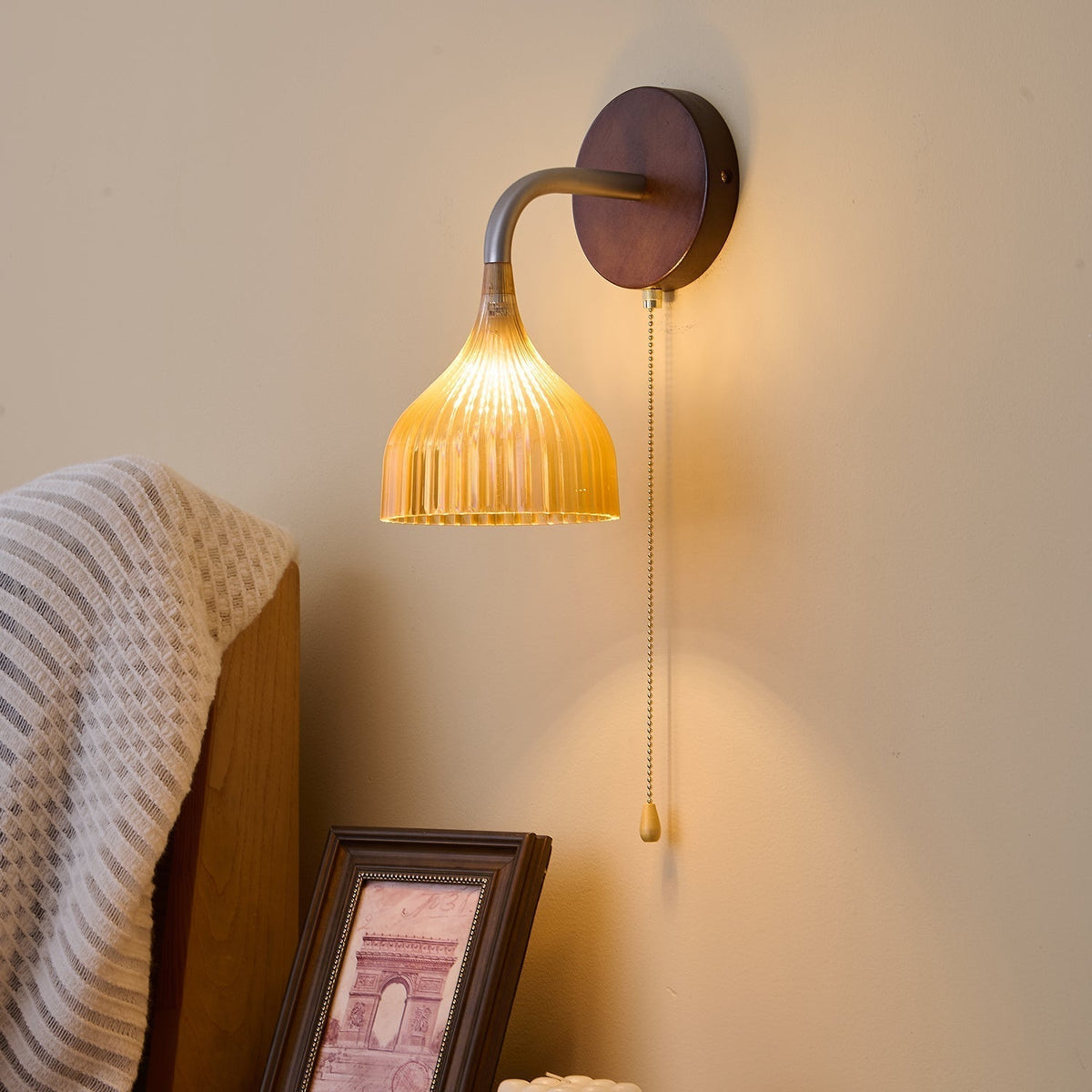 Cimararae elegantie klassieke Houten wandlamp