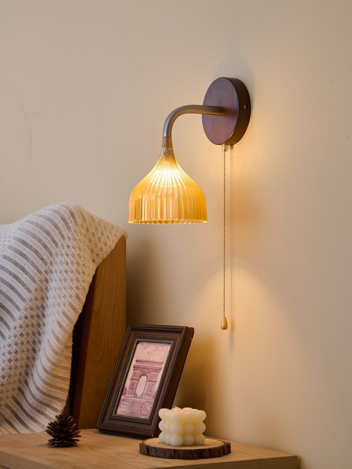 Cimararae elegantie klassieke Houten wandlamp