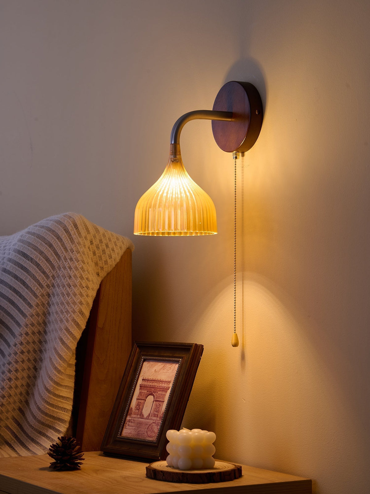 Cimararae elegantie klassieke Houten wandlamp