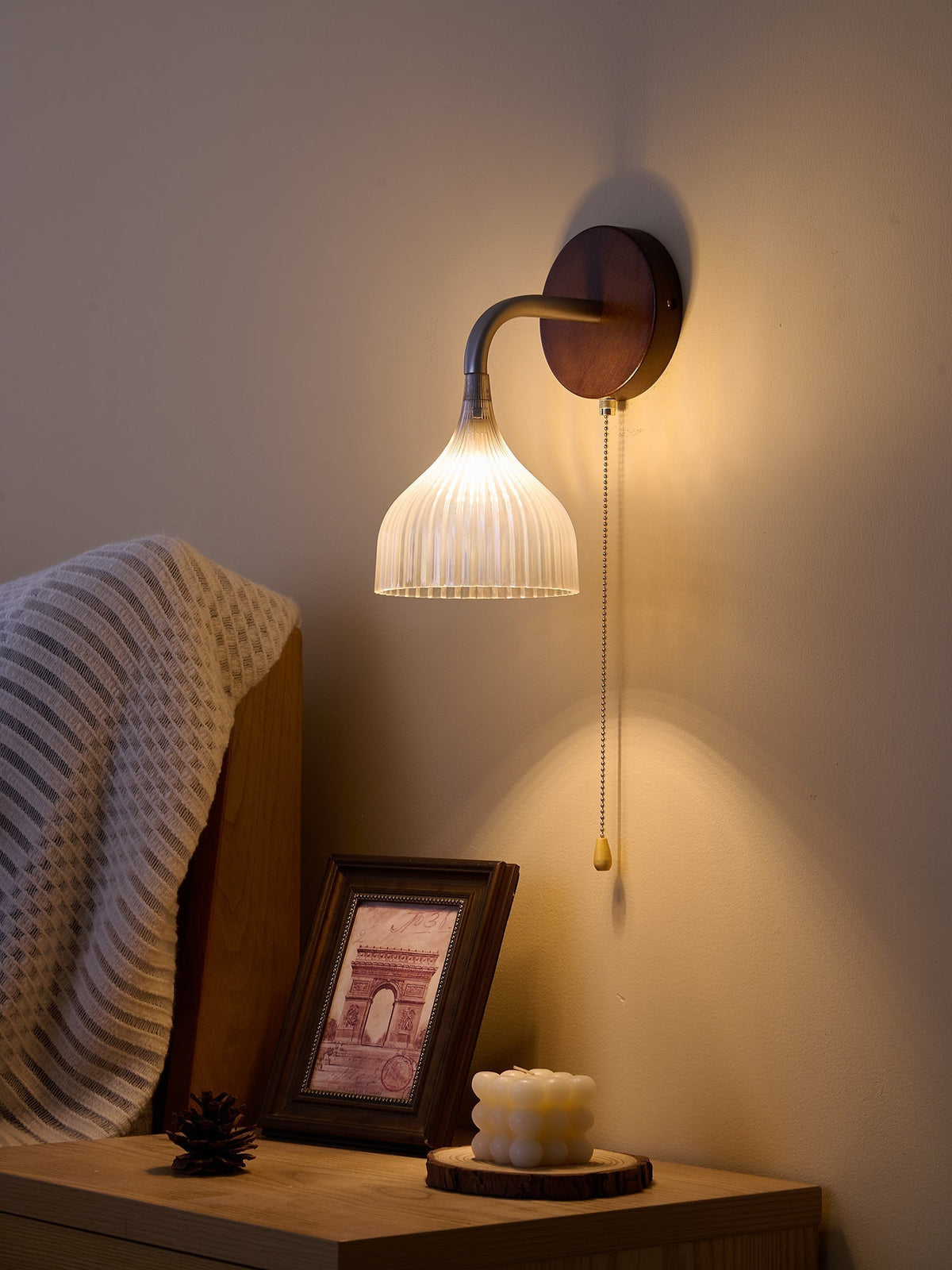 Cimararae elegantie klassieke Houten wandlamp