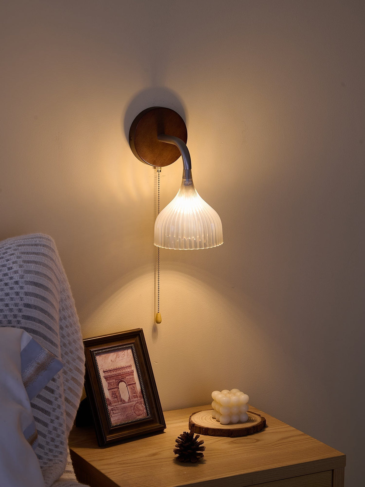 Cimararae elegantie klassieke Houten wandlamp