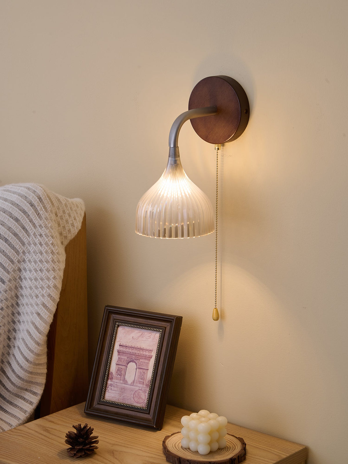 Cimararae elegantie klassieke Houten wandlamp