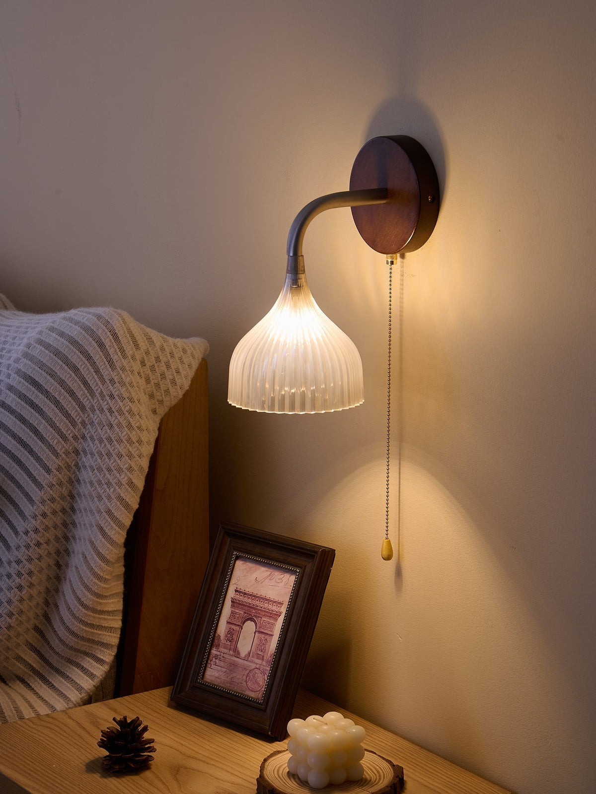 Cimararae elegantie klassieke Houten wandlamp
