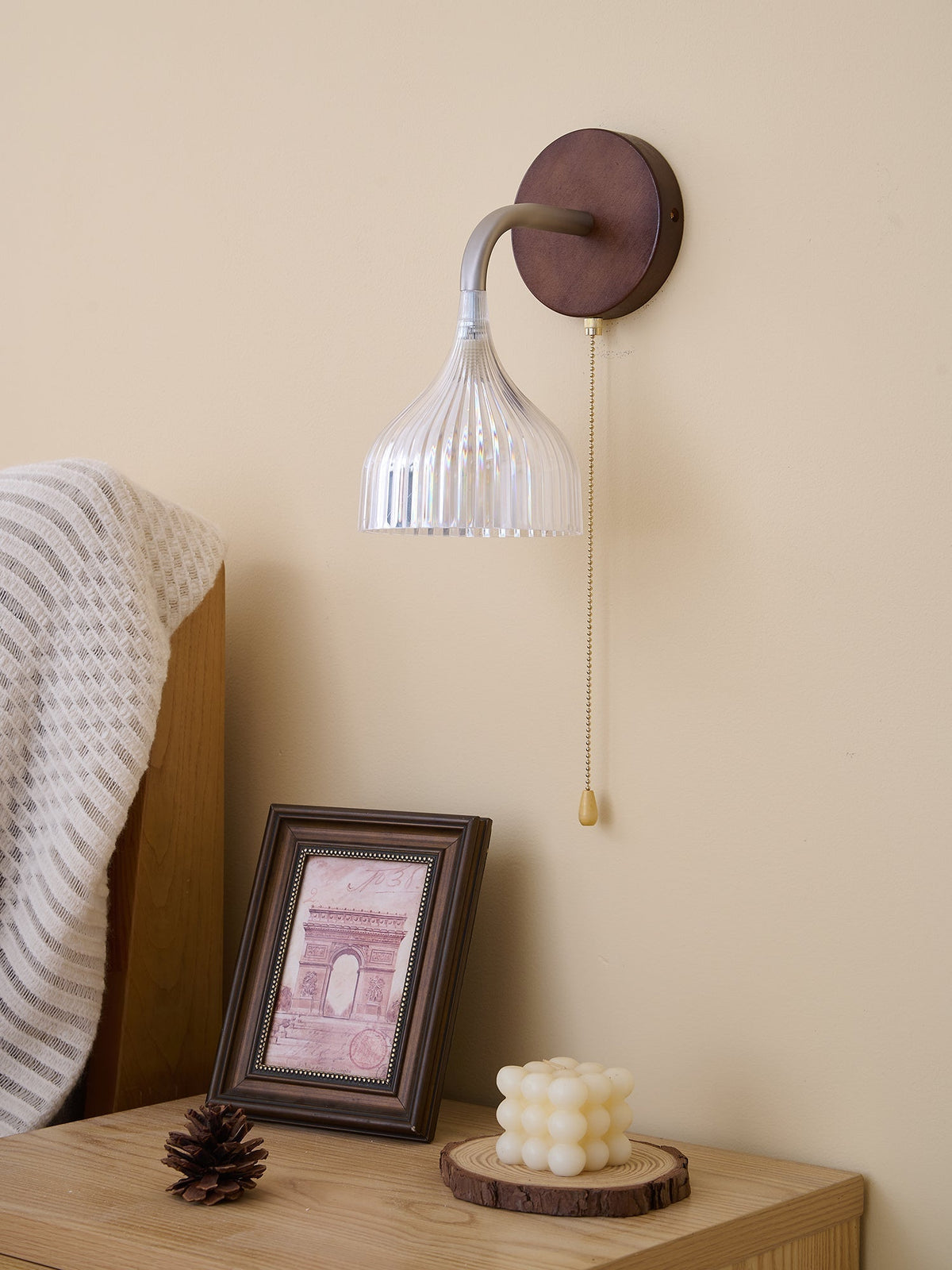 Cimararae elegantie klassieke Houten wandlamp