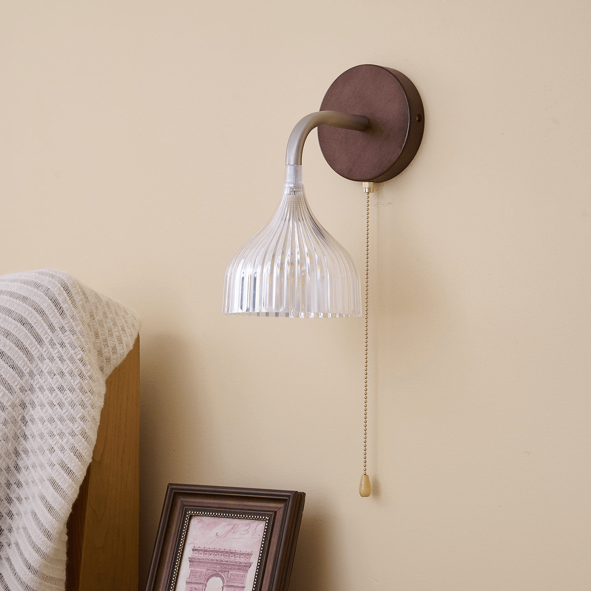 Cimararae elegantie klassieke Houten wandlamp